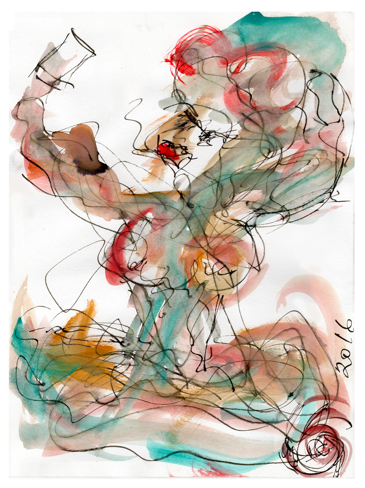 my meditation selfie - original artwork - '16