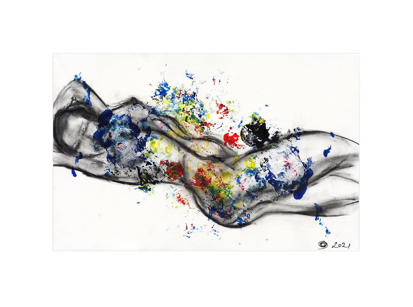 abstracted, distracted, reclining nude – original artwork – '21