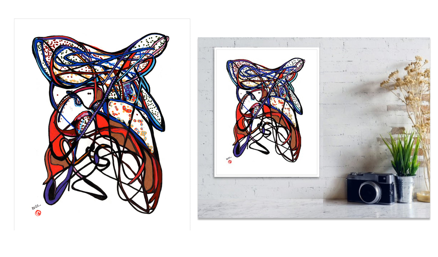une femme avec chapeau et parasol '22 - limited edition series print