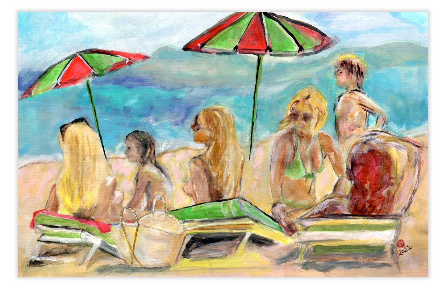 les bains de soleil sur la plage – original artwork – '22