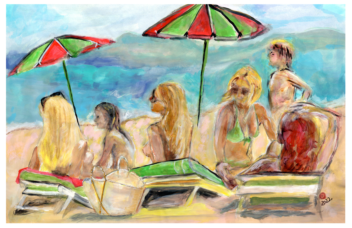 les bains de soleil sur la plage – original artwork – '22
