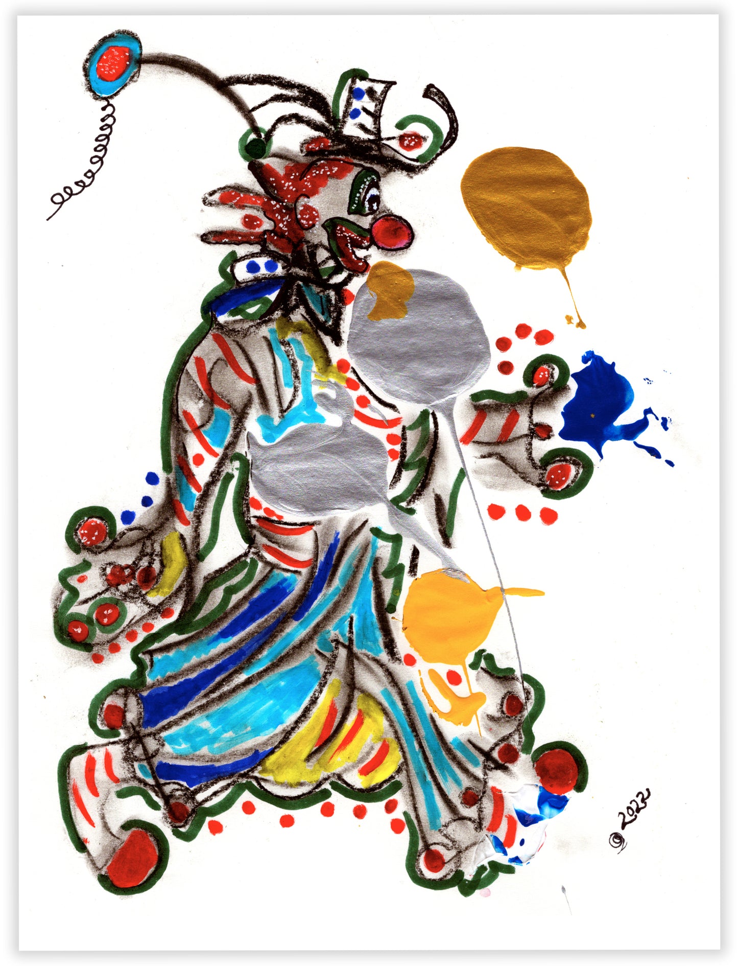 clown avec ballons – original artwork – '22